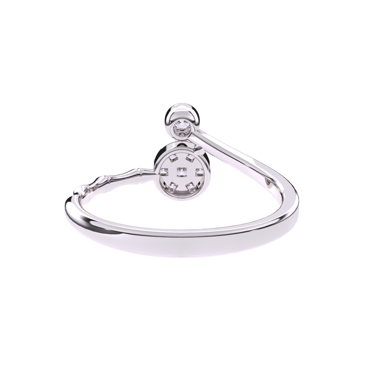 Charming Bypass Diamond Bamboo Ring